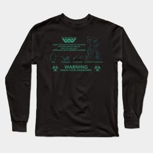 Warning Know Your Xenomorph from the 1979 movie Alien Long Sleeve T-Shirt